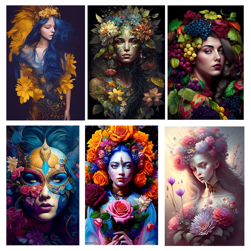 Термонаклейка на одежду с красивым цветочным принтом девчачьей девственницы