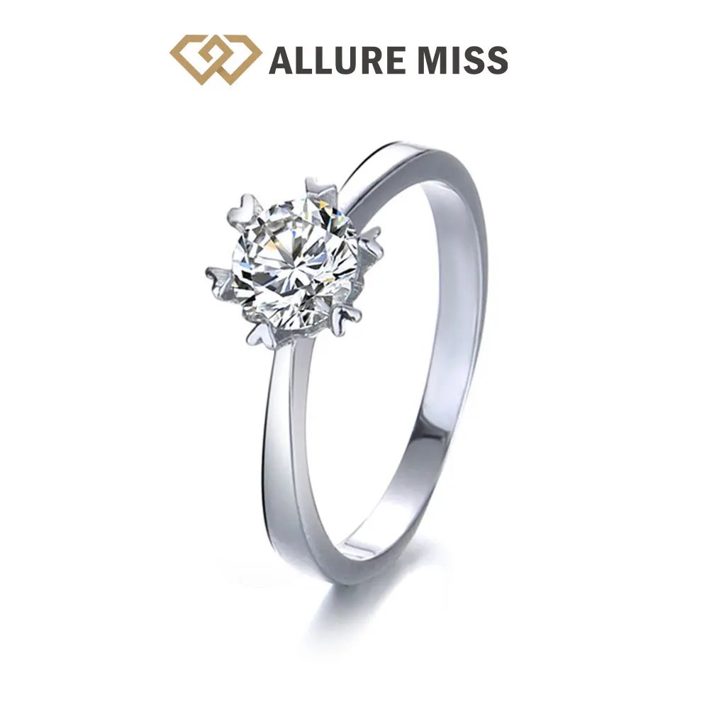 

GRA Certified Round Brilliant Cut Moissanite Rings for Women 100% 925 Sterling Silver Passed Diamond Test Elegant D Simplicity