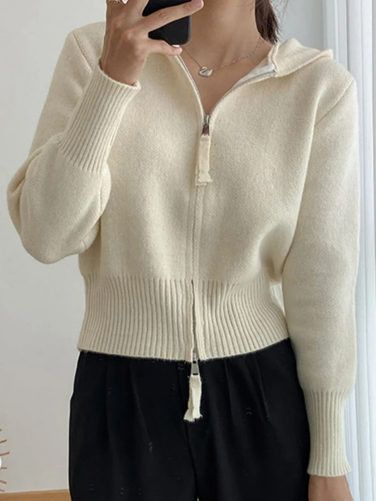 Новинка 2022 короткие кардиганы на молнии утепленные вязаные женские свитера с