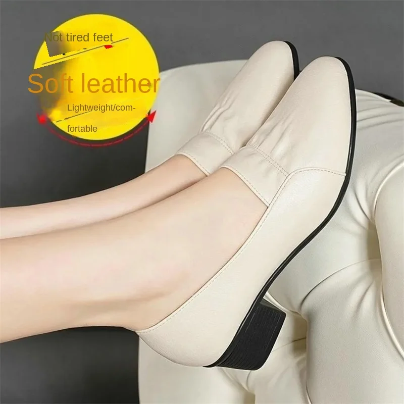 

2022 Spring Autumn Fashion Office Lady Shoes Women's PU Leather Wedding Shoes Woman Comfortable Pumps high heels platform pump