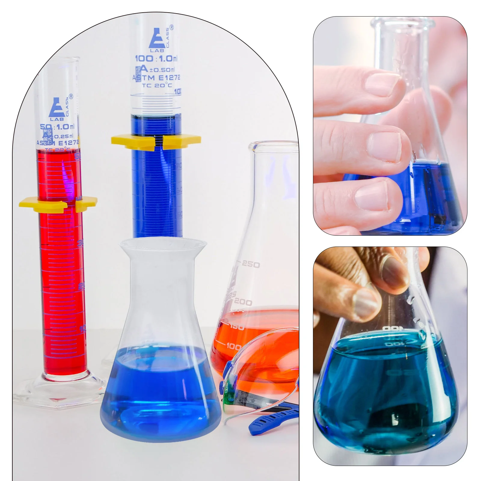 6 шт. лабораторная колба коническая Эрленмейера пластиковая химия стекло