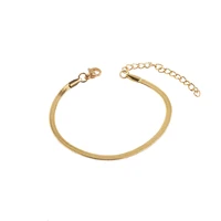 1 piece bracelet furnace genuine gold stainless steel flat snake bone bracelet diy hand accessories color preservation wholesale