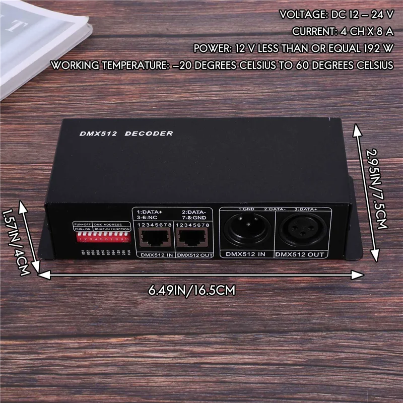 ABUP-3X DMX 512 4CH X 8A Декодер Светодиодный контроллер 4-канальный драйвер Светодиодная лента RGBW DC 12 В-24 В (art.: 3920cf0db2a7e) - 3920cf0db2a7e