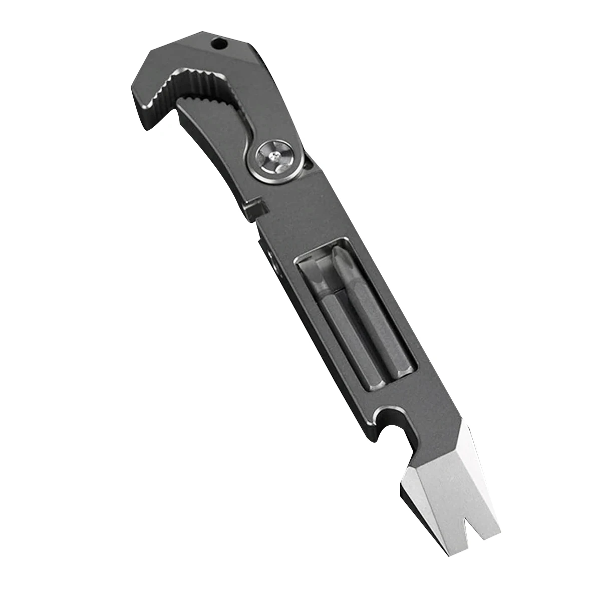 

Titanium Crowbar Multi-Functional Crowbar Set Bottle Opener Nail Puller Screw and Pocket Clip with Hex Wrench