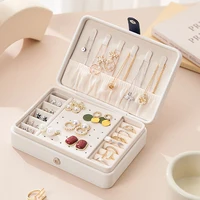 Jewelry Organizer Display Travel Jewellery Case Boxes Portable Jewelry Box Leather Storage Organizer Earring Necklace Holder