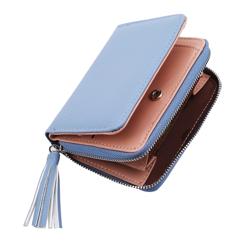 Простые женские короткие кошельки Дамский мини-кошелек из искусственной кожи с