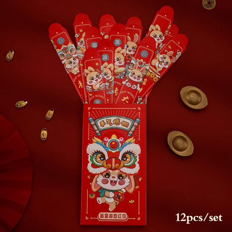 

Конверты, в глухая коробка красного цвета, с изображением кролика, 12 шт. в коробке