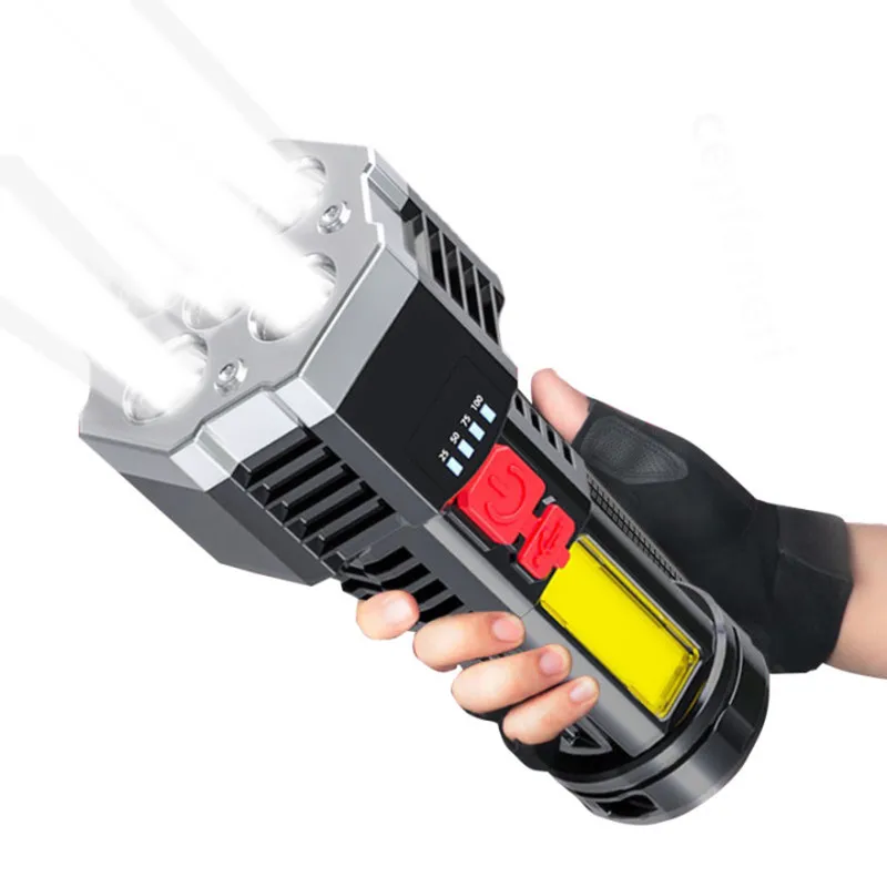 

Multifunctional 5 nuclear explosion LED flashlight strong light rechargeable super bright special forces