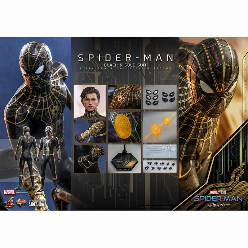 

Игрушка-экшн-игрушка hotигрушка HT 1/6 MMS604, человек-паук (черный и золотой костюм), аниме