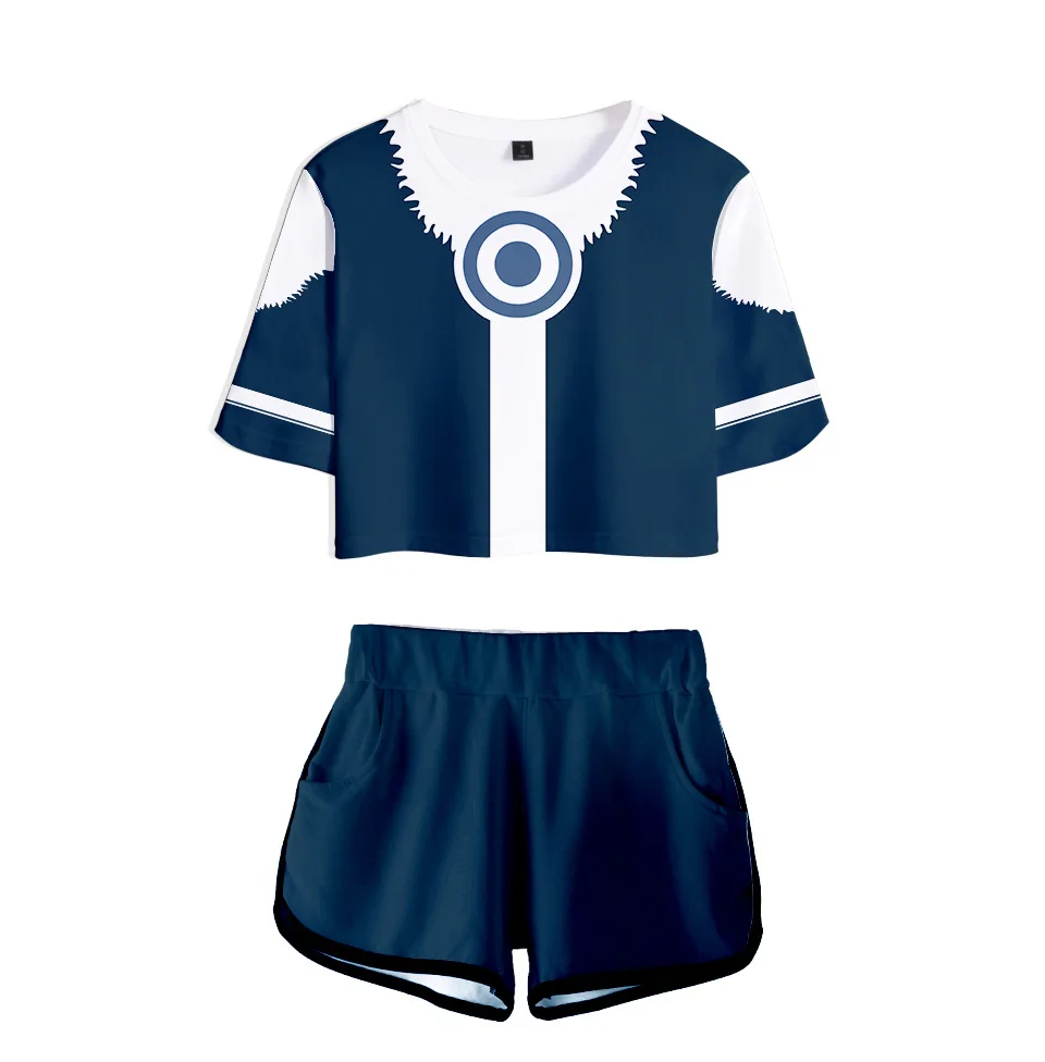 

Avatar The Last Airbender Cosplay Costume Women Tops + Shorts Navel Shorts Suit 3D Printed Summer Avatar Cosplay Costume
