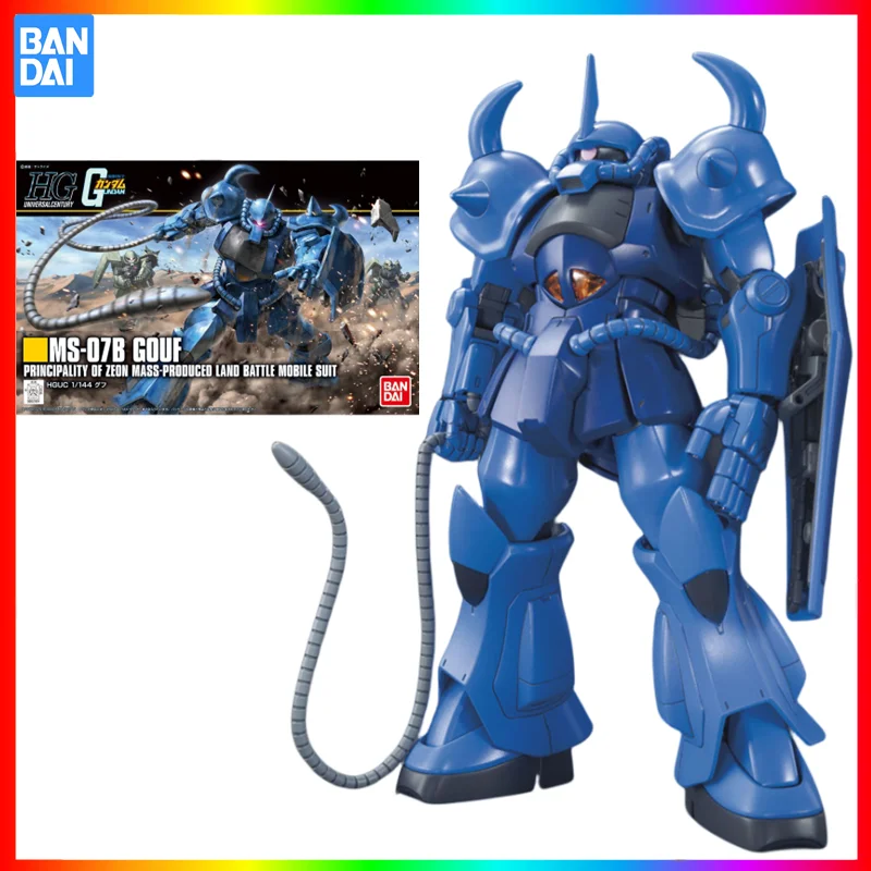 Bandai Original HGUC 196 1/144 Mobile Suit MS-07B Gouf Action Figure Assembly Model Collectible Toys