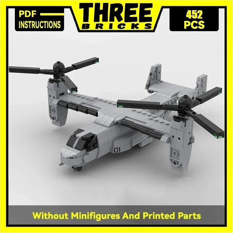 Moc строительные кирпичи военная модель масштаб 1:72 V-22 Osprey вертолет технология