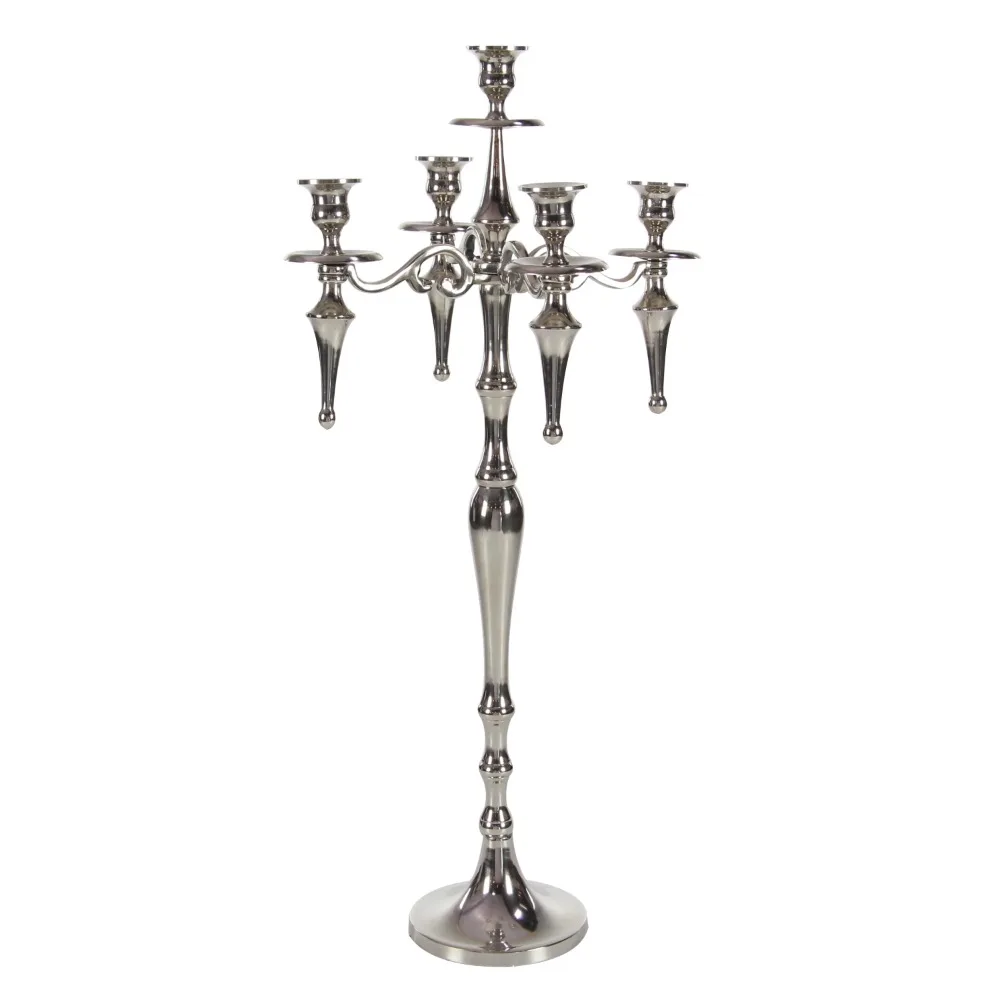 

Traditional Silver Aluminum 5 Branch Candelabra Home Decorative Candles & Holders Free Shipping Candle Holder Decorations Decor