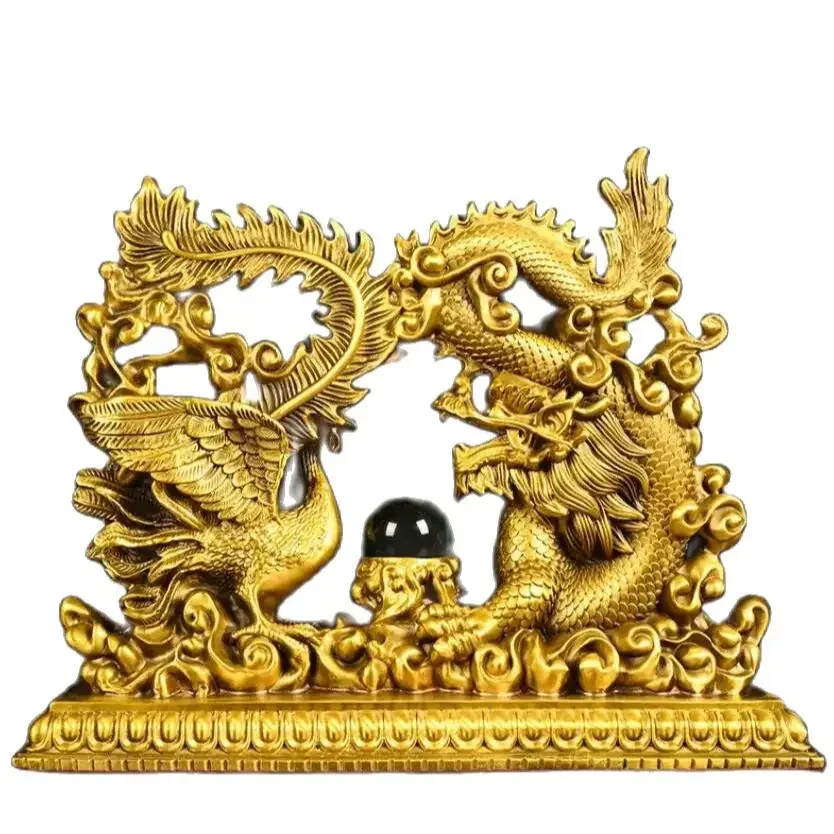 Metal Dragon and Phoenix Chengxiang Home Decoration Ornaments Decorative Office Cultural Creative