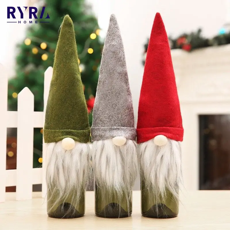 

Рождественская Пылезащитная Крышка для винной бутылки рождественское Рождественское украшение сумка для винной бутылки Рождественское у...