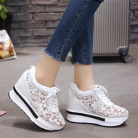 hot sales 2020 summer new lace breathable sneakers women shoes comfortable casual woman platform wedge shoes