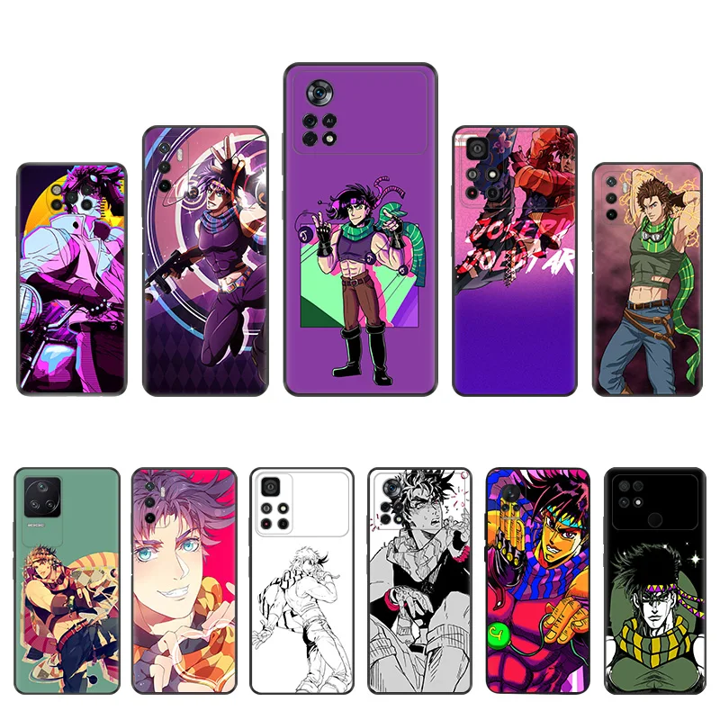 Мягкий чехол для Xiaomi Mi Poco X5 X4 X3 Pro NFC GT C55 C50 C40 M5 M4 F4 F3 M3 F1 M5S, черные телефонные чехлы для Джоджо Джозефа Joestar