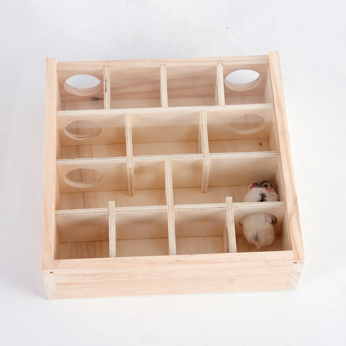 Деревянный лабиринт-туннель со стеклянной крышкой маленькие домашние животные