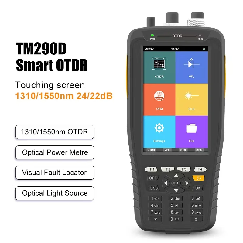 

Умная мини-флешка TM290D, 1310 нм, 24/22дб или 26/24дб, OTDR, с сенсорным экраном VFL OPM OLS, OTDR, дальность измерения 60 км