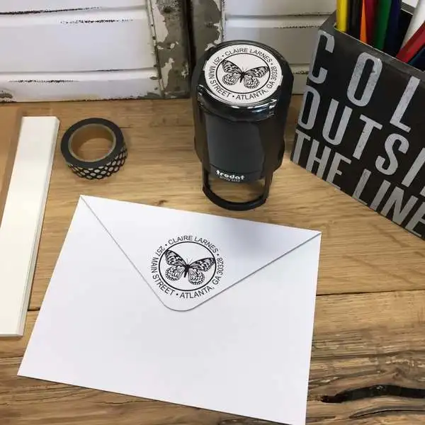

Personalized Round Self-Inking Rubber Stamp -