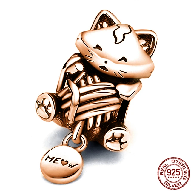 

Женский браслет из серебра 925 пробы, с котенком