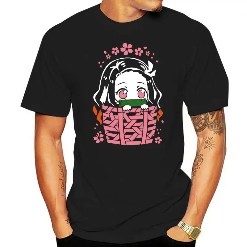 Незуко футболки мужские хлопковые Demon Slayer Kimetsu No Yaiba Kamado Tanjirou аниме манга футболка