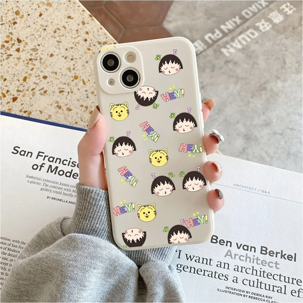 C-Chibi M-Maruko C-Chan Phone Case For Iphone 11 13 14 Pro Max X Xr Xs Se2020 12mini White Cover