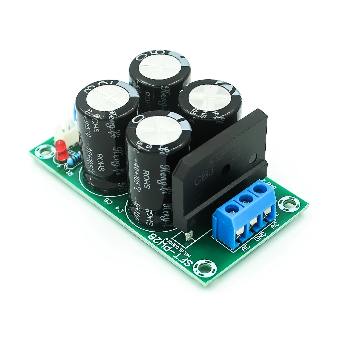 

PW28 Dual Power Filter Power Amplifier Board Rectifier High Current 25A Flat Bridge Unregulated Power Supply Board DIY