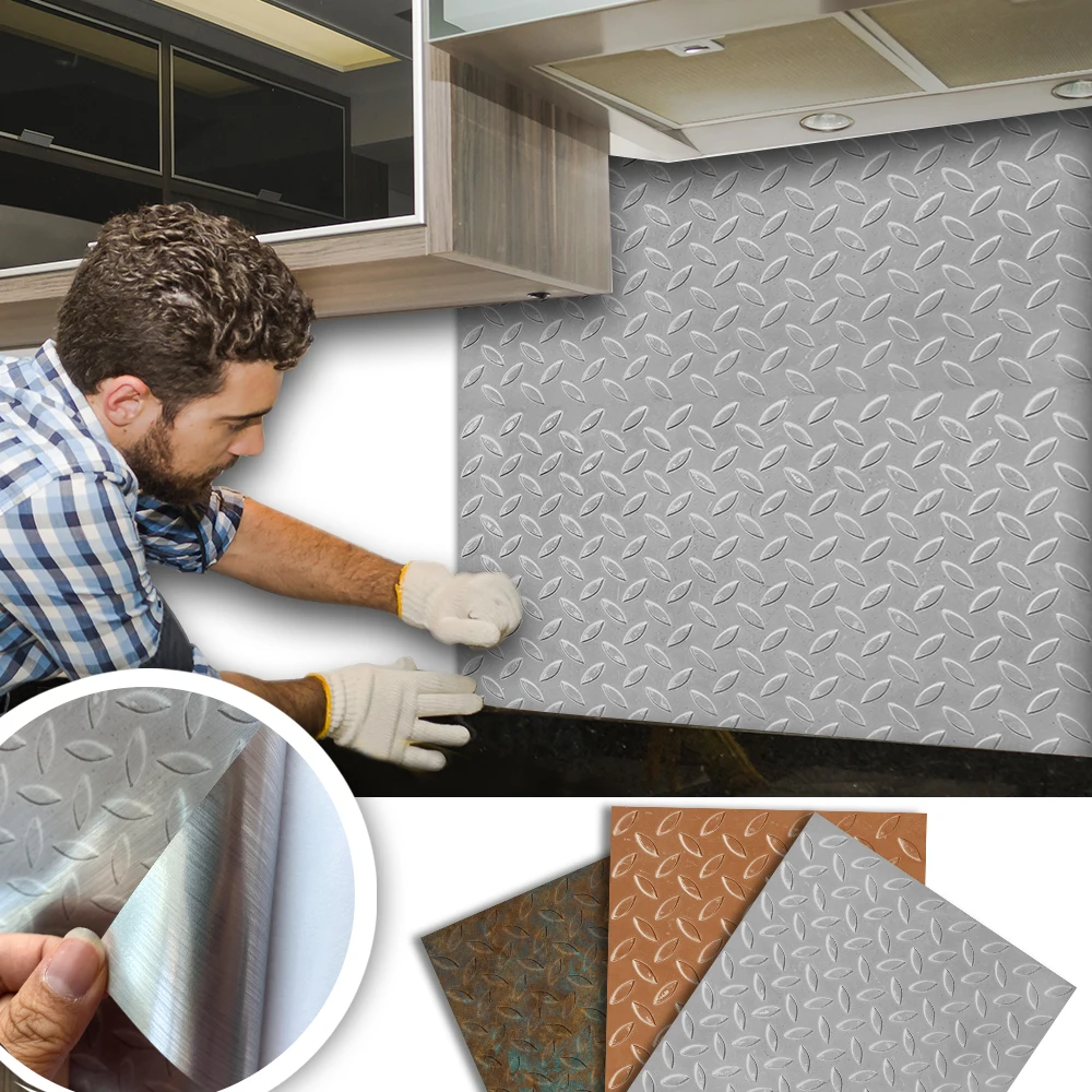 

Funlife®Старые стальные наклейки на стену, самоклеящиеся Стикеры для плитки, защита от жира, для кухни, ванной комнаты, домашний декор