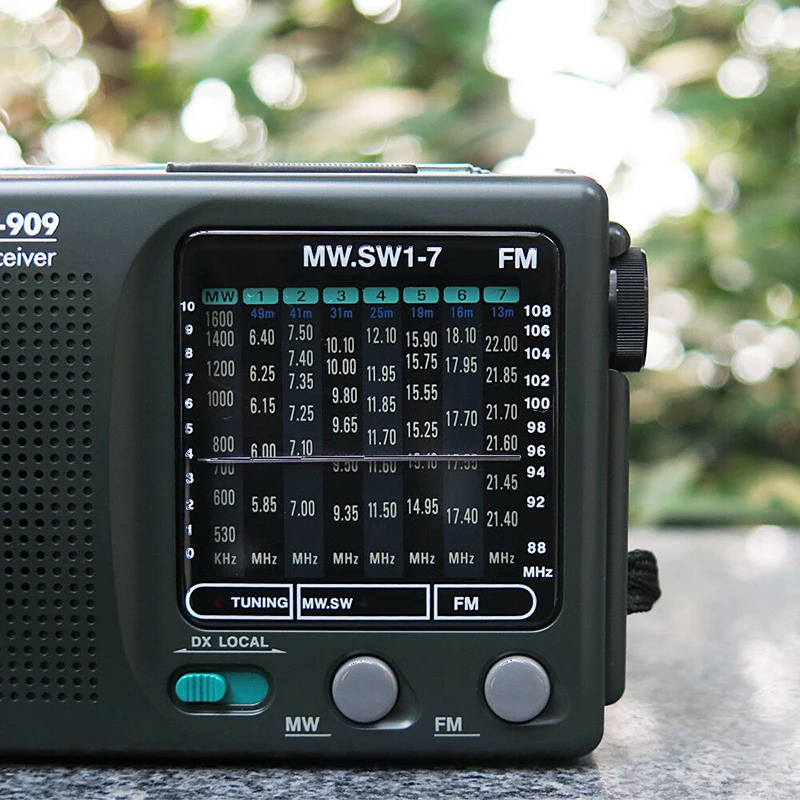 Портативный карманный радиоприемник в стиле ретро Am/fm/sw, радио Tecsun R-909 Fm, приемник мирового диапазона, удобное радио, вращающаяся на 360 градусов антенна