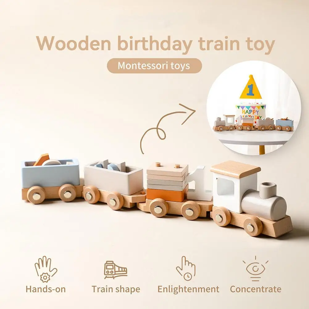 

Wooden Train Birthday Toy Montessori Toys Baby Toys Baby Educational Toys Wooden Trolley Baby Learning Toys Number Of Wood
