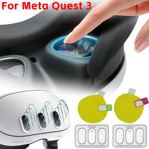 Для Meta Quest 3, мягкие защитные гидрогелевые пленки из ТПУ, полный экран гарнитуры VR с пленкой для линз из закаленного стекла для Meta Quest 3