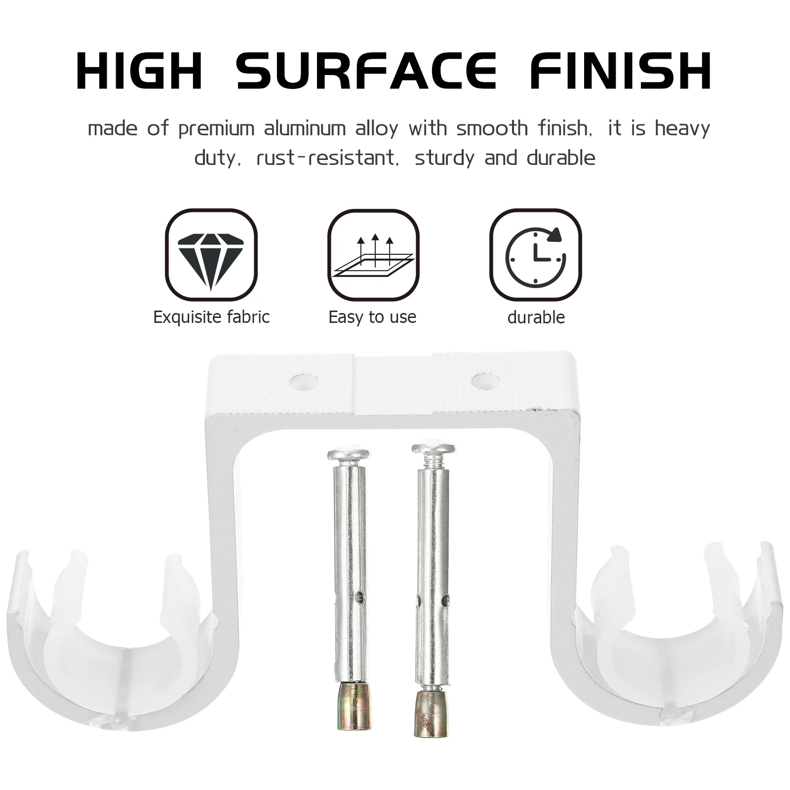 

5pcs Ceiling Curtain Rod Bracket Window Drapery Curtain Rod Holder with Screws