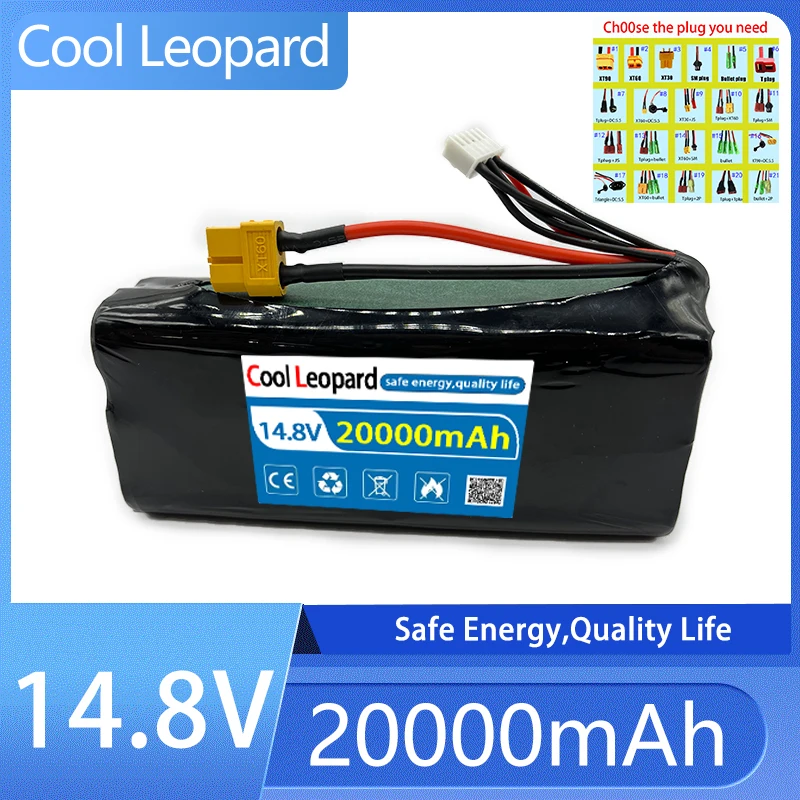 

18650 4S4P 14.8V 20Ah Li-ion Battery With Large Capacity Suitable For Night Heater, Fishing Lamp, Miner's lamp Amplifieretc