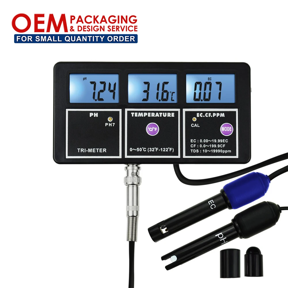 

Multi-parameter 5-in-1 Water Quality Meter Wall-mountable PH EC CF TDS (ppm) Temperature Tester (OEM Packaging Available)