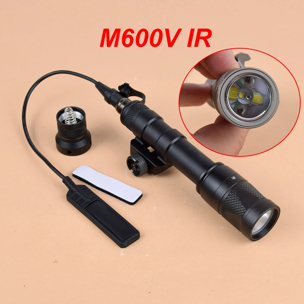 

Tactical SF M600V M600V-IR Weapon Gun Light LED Light And IR Infrared Output For Airsoft Rifle AR15 M16 Hunting