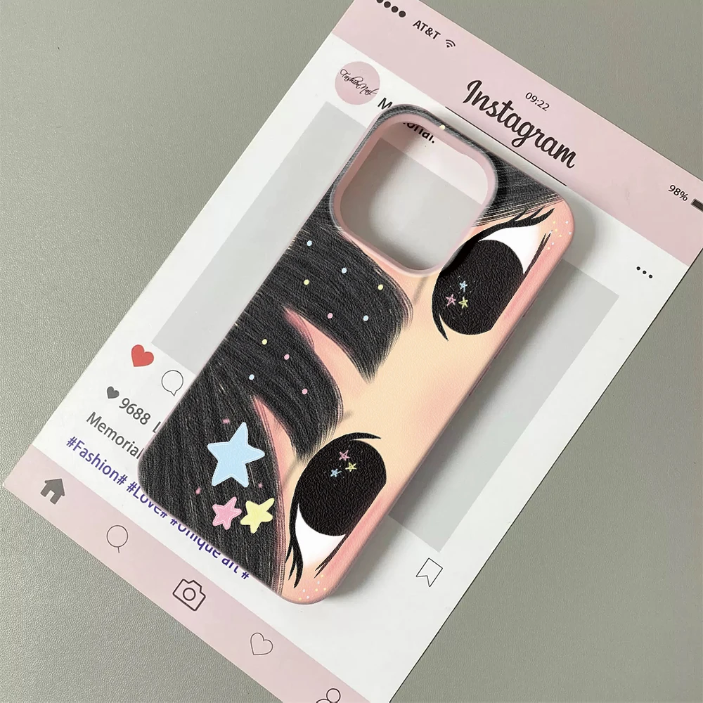 Фото Милый чехол для iPhone 11 12 13 14 15 16 17 Pro Max Plus Air с креативным дизайном «Звездные глаза» и узором, мягкий чехол-накладка из поликарбоната №5