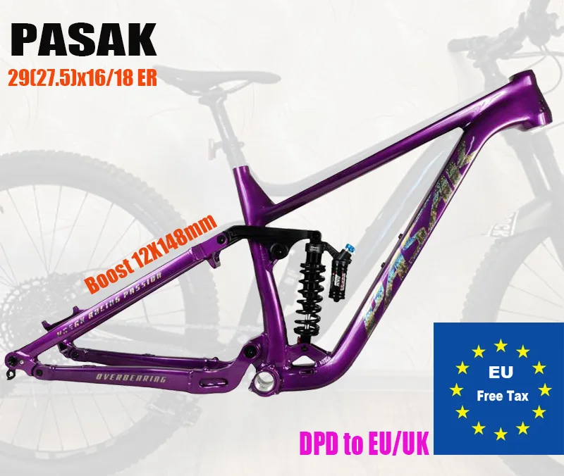 Фото Велосипедная рама Soft Tail, ENDURO, двухподвесная, алюминиевая, MTB, DH AM, для скоростного спуска, 29/27.5ER Boost, 148 мм, склад ЕС №1