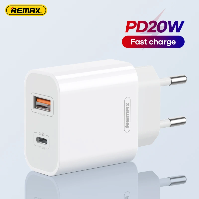 

Remax PD 20W Charger Support USB Type C Port Fast Charge Portable Charger For iPhone 15.14 13 Huawei Xiaomi Phone Charger