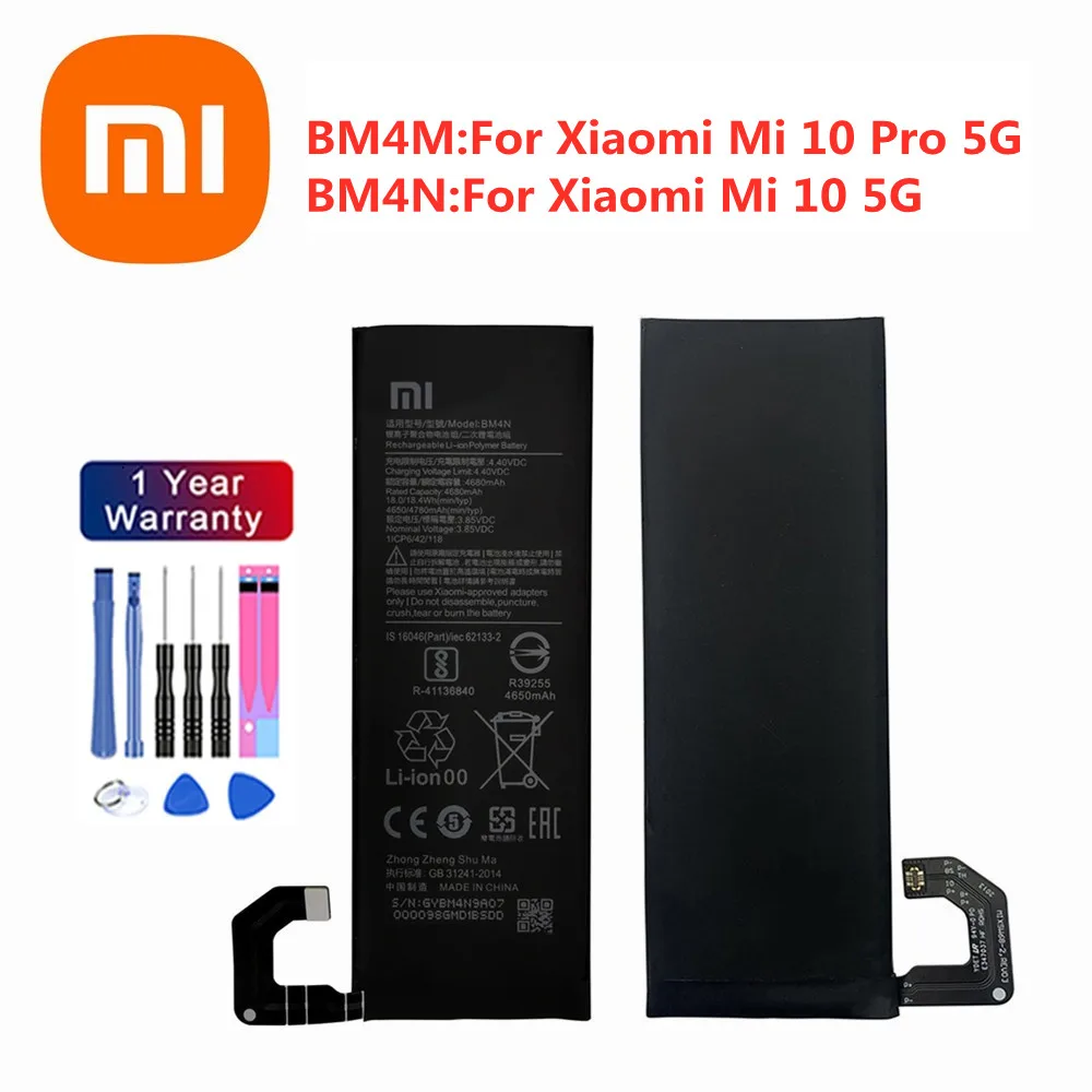 

Оригинальный запасной аккумулятор Xiao mi BM4M BM4N для Xiaomi Mi 10 / Mi 10 Pro 5G Mi10 Pro