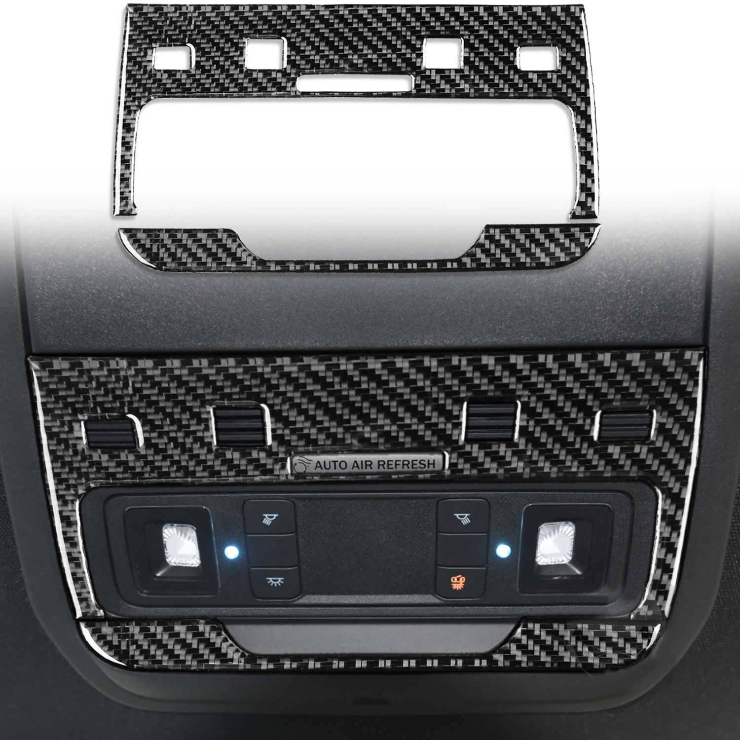 

Автомобильные аксессуары для Ford Mustang Mach-E 2021 2022, внутренняя передняя фара для чтения из углеродного волокна, отделка, 2 шт.