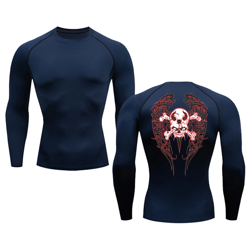 Мужская футболка с длинным рукавом и принтом черепа