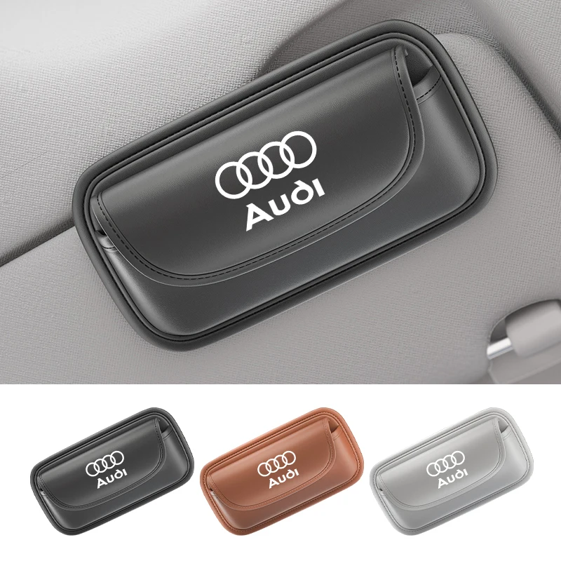 Кожаный автомобильный держатель для солнцезащитных очков многофункциональные