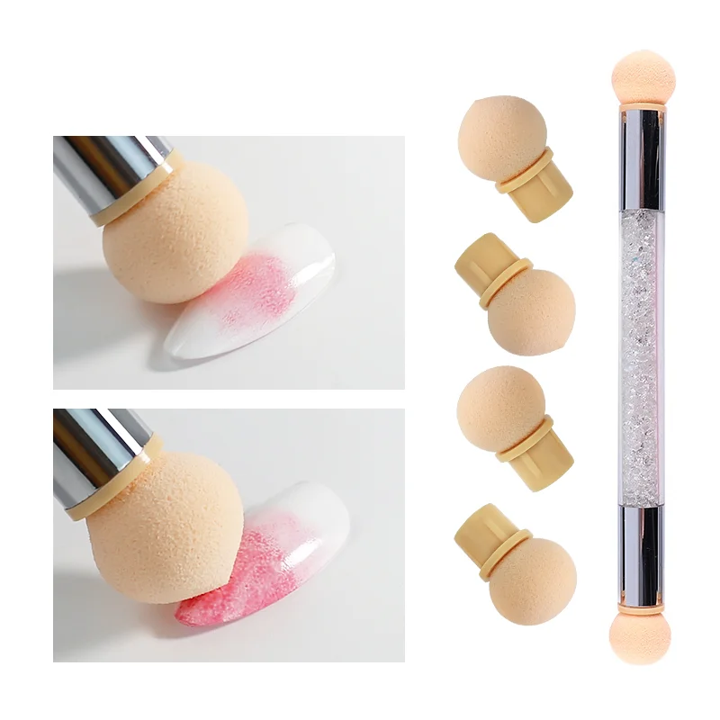 

Sdotter Nail Brush Set Gradient Sponges Nail Art Brushes Pen Acrylic Gel Glitter Powder Picking Dotting Tools with 4 Replace Hea