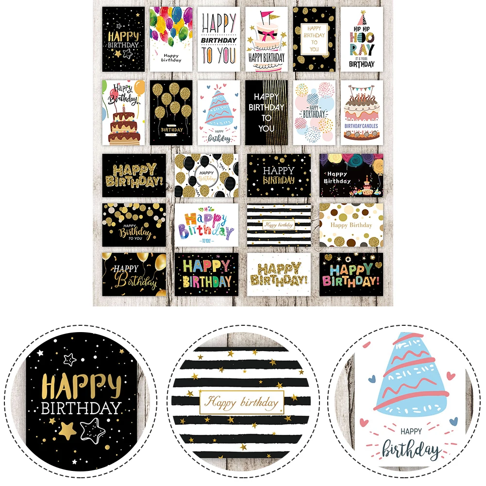 

24Pcs Greeting Cards Premium Birthday Cards With White Envelopes Bulk Mixed Party Card Pack 10*15cm For Family Friend Colleague