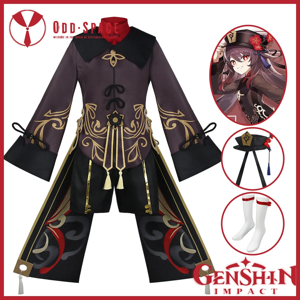

game Genshin Impact COS Hutao Suit Clothing Game Hu Tao Cosplay Costume Full Set Game Anime Role Playing For Female hutao wig