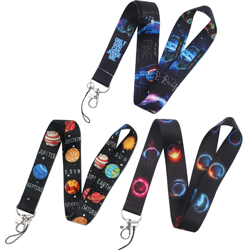

Starry Sky Space Keychain Lanyard Neck Strap for Key ID Card Straps Badge Holder DIY Hanging Rope Neckband Accessories