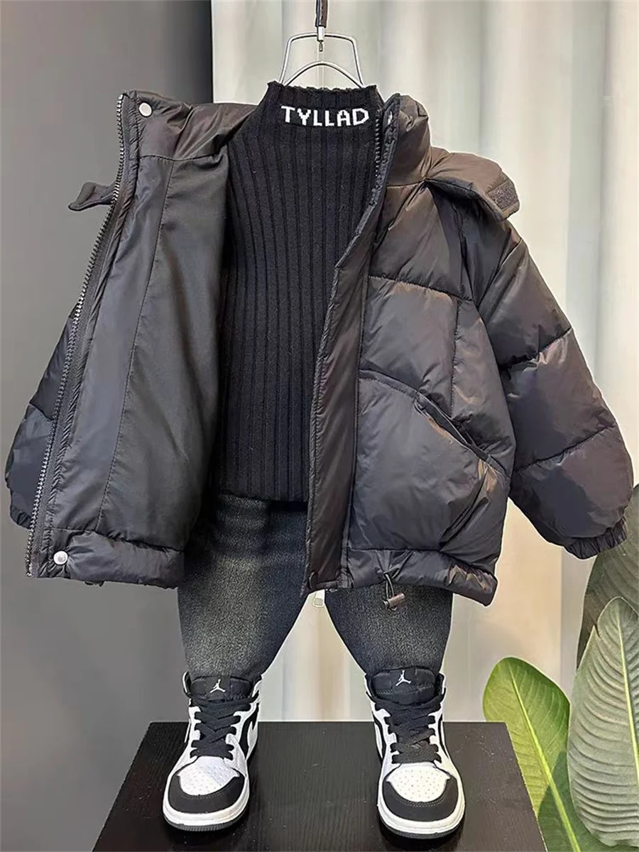 Легкие детские пуховики с капюшоном для детей от 2 до 14 лет детская одежда