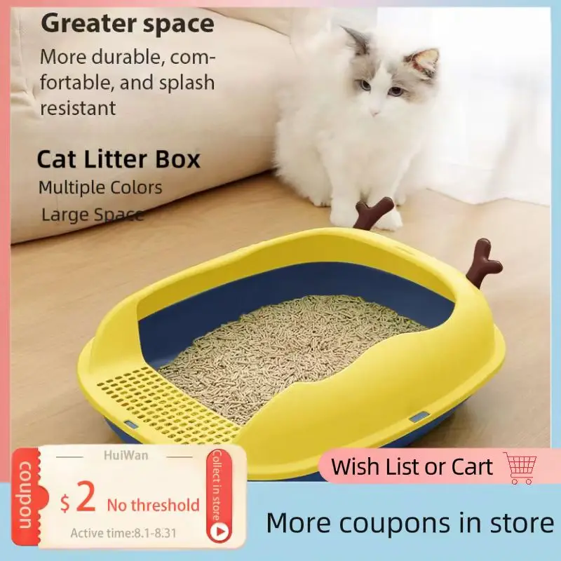 

Anti-Splash Semi-Enclosed Kitten Litter Box Big Space Toilet Prevent Splash Tray Goods for Kittens Big Sand Litter Cat Bedpans