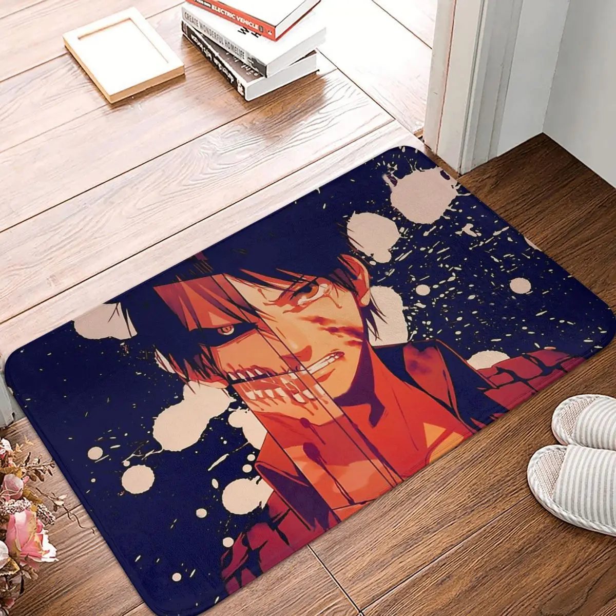 

Attack on Titan Non-slip Doormat Eren Living Room Bedroom Mat Welcome Carpet Flannel Modern Decor